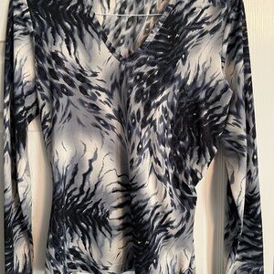 Stylish Black, Gray, and Blue Women's Top